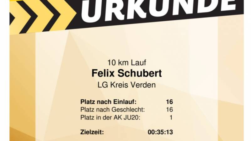 Felix Schubert wieder auf dem 1. Platz beim 10 km Lauf in Hannover