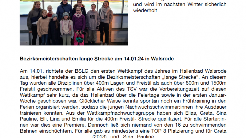 Start der Schwimmer ins Jahr 2024