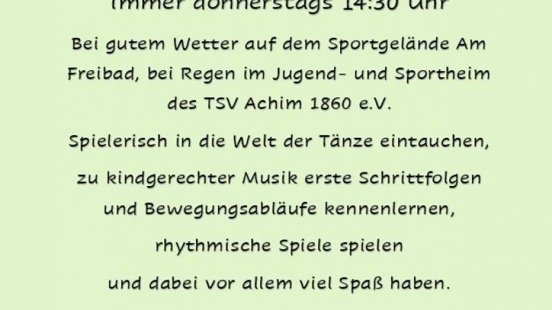 Kindertanzgruppe ab 4 Jahre: Neue Tanzgruppe startet